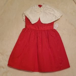 Wonder Nation Red dress with attached White Cape